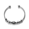 Metal Stainless Steel Classic Jewelry Unisex High Quality Smooth Double Ball Head Waterproof Accessories Vintage Open Bracelet 1
