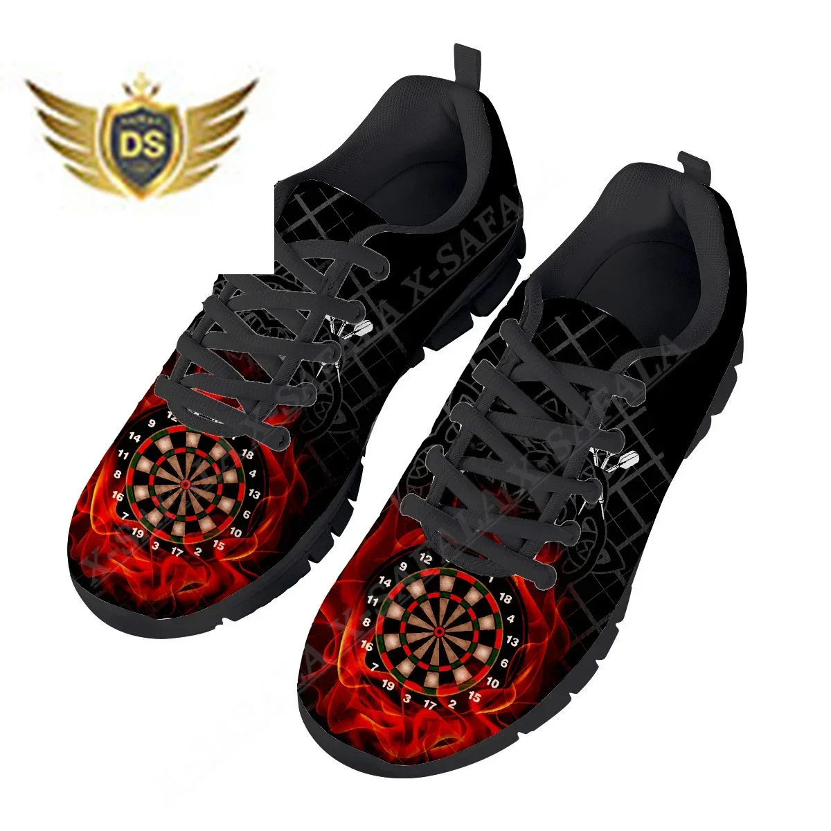 Love Gift  Darts Player Print Men's Casual Basic Daily Shoes Breathable Lightweiht Mesh Lace Up Sneakers Men Woman Sport Shoes-8