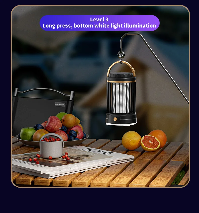 Portable Mosquito Killer Lamp 360&deg; Biometric Mosquito Control Night Light 1600mAh Recharge Battery Safe for Pregnant and Infants