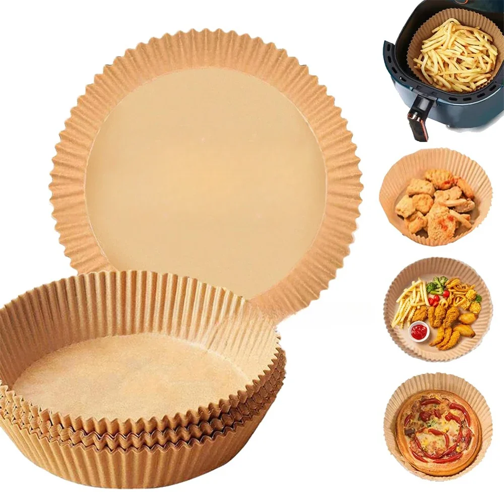50PCS Air Fryer Disposable Paper Liner Non-Stick Oil-proof Parchment Mat for Cooking Microwave Oven Steaming Basket Baking Tools