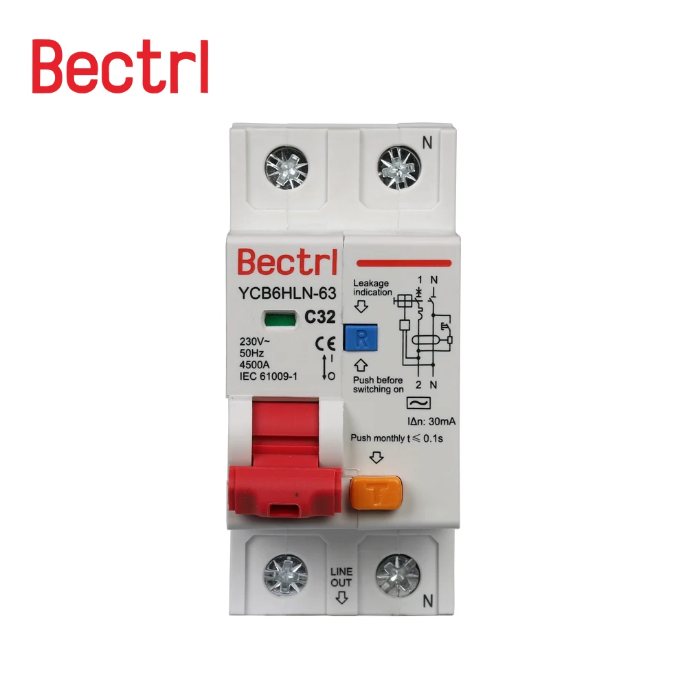 Interruptor Atual Residual sobre e Proteção Atual Curto do Vazamento Rcbo Mcb 230v 1p Mais n