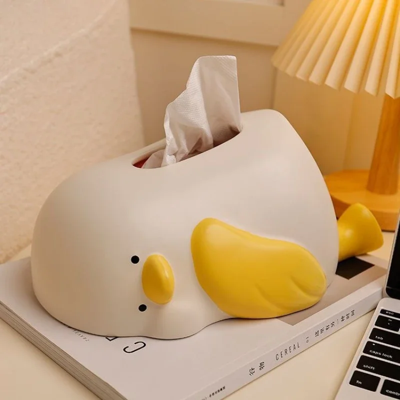 Nordic ins lying flat duck ceramic tissue box living room porch bathroom drawer storage carton home decoration accessories 4