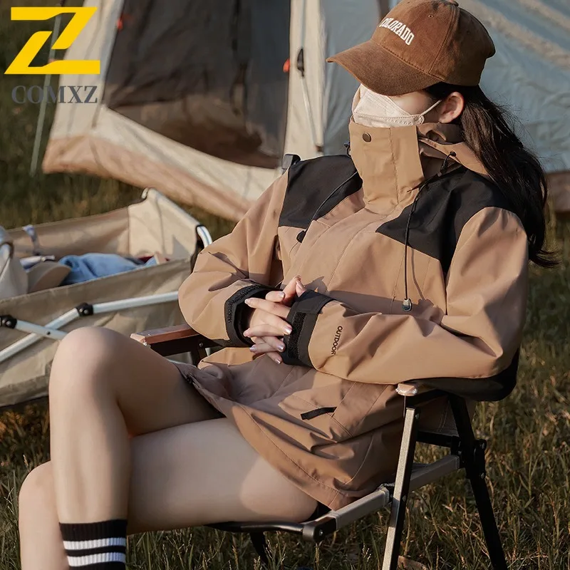 COMXZ Men Skiing Jacket All-Purpose Thickened Outdoor Windproof Warmth Parka Street Fashion Comfort Lightweight Winter Coats