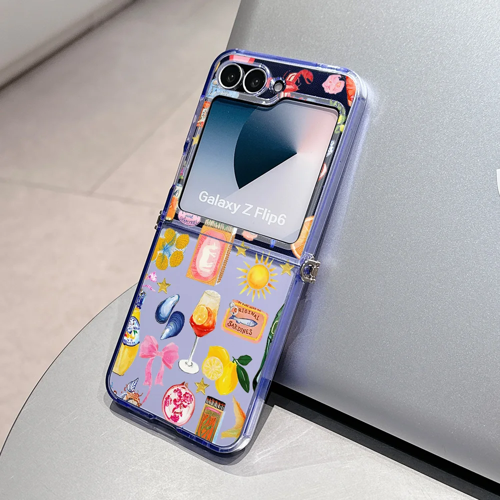 Seaside Scenery Wine & Lemon Semi-Transparent Phone Case