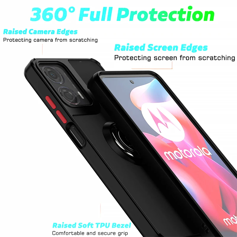 Shockproof PC Armor Case with Magnetic Ring Holder Stand - Durable Protective Cover