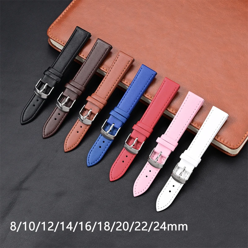 Vibrant Universal Leather Watch Strap - Cowhide Replacement Band
