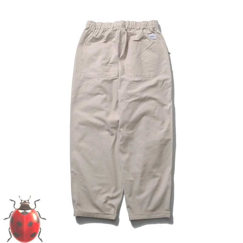 WOODENhea Wide Leg Pants Casual Trousers Men Women High Quality Daily Loose Drawstring Waistband  Trousers JAPAN