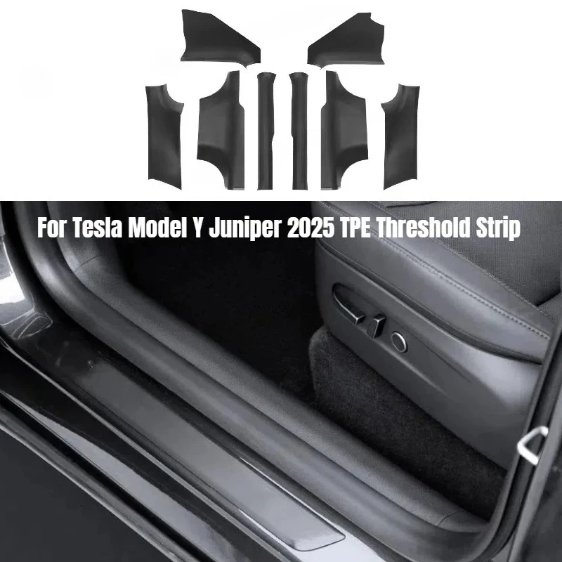 AB Pillar Threshold Strip for Tesla Model Y Juniper 2025 Front Rear Door Threshold Anti-kick Pad Protector Interior Accessories