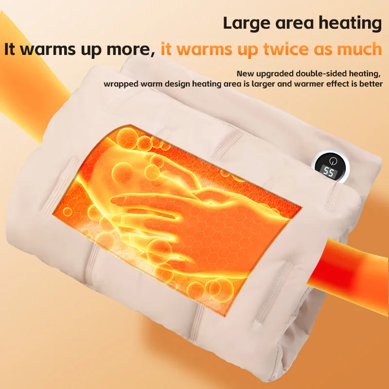 Hand Warmer Electric Heater Graphene USB Charging Heating Flannel Warmer Bag Winter Hand Warmer Feet Warm Belly for Office Home 5