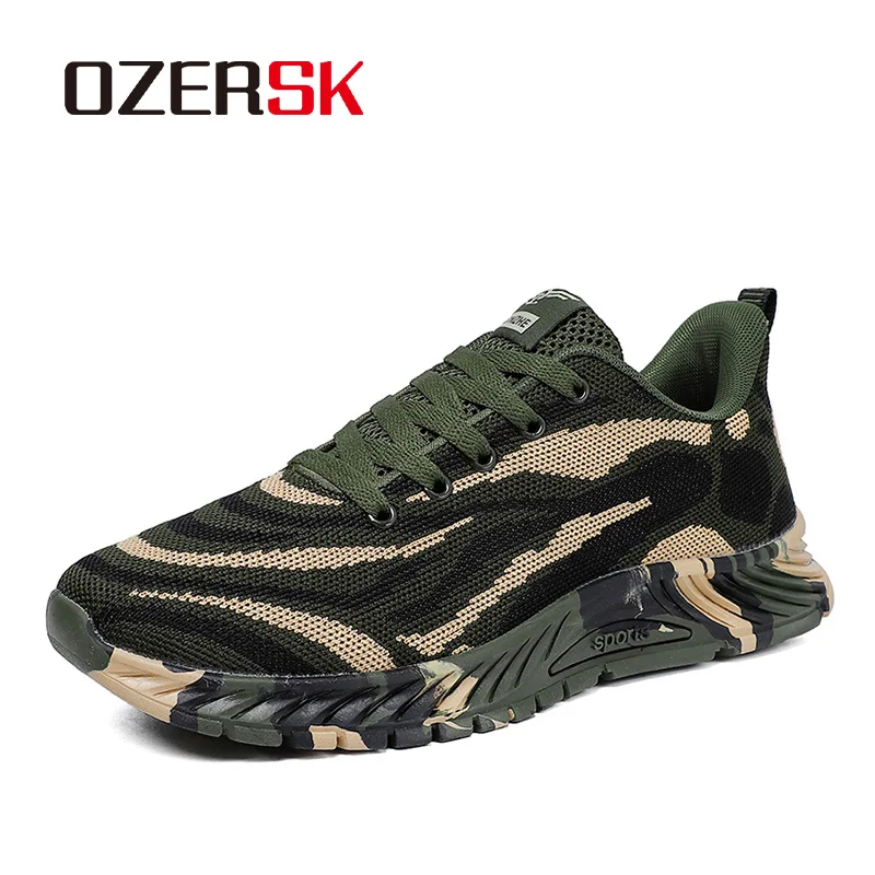 

OZERSK Casual Shoes Mesh Camouflage Men Shoes Breathable High Quality Men Sneakers Non Slip Damping Outdoor Shoes for Couple