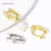 18K Gold Plated Smooth Earring Clasps Brass Earring Hook Findings,Fasteners For Earrings,DIY Earring Jewelry Making Accessories 2