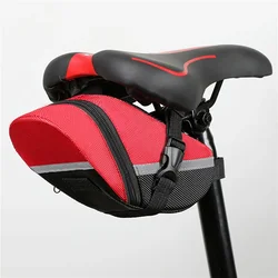 Waterproof Nylon Bike Saddle Bag - Outdoor Cycling Storage Pouch (Red)