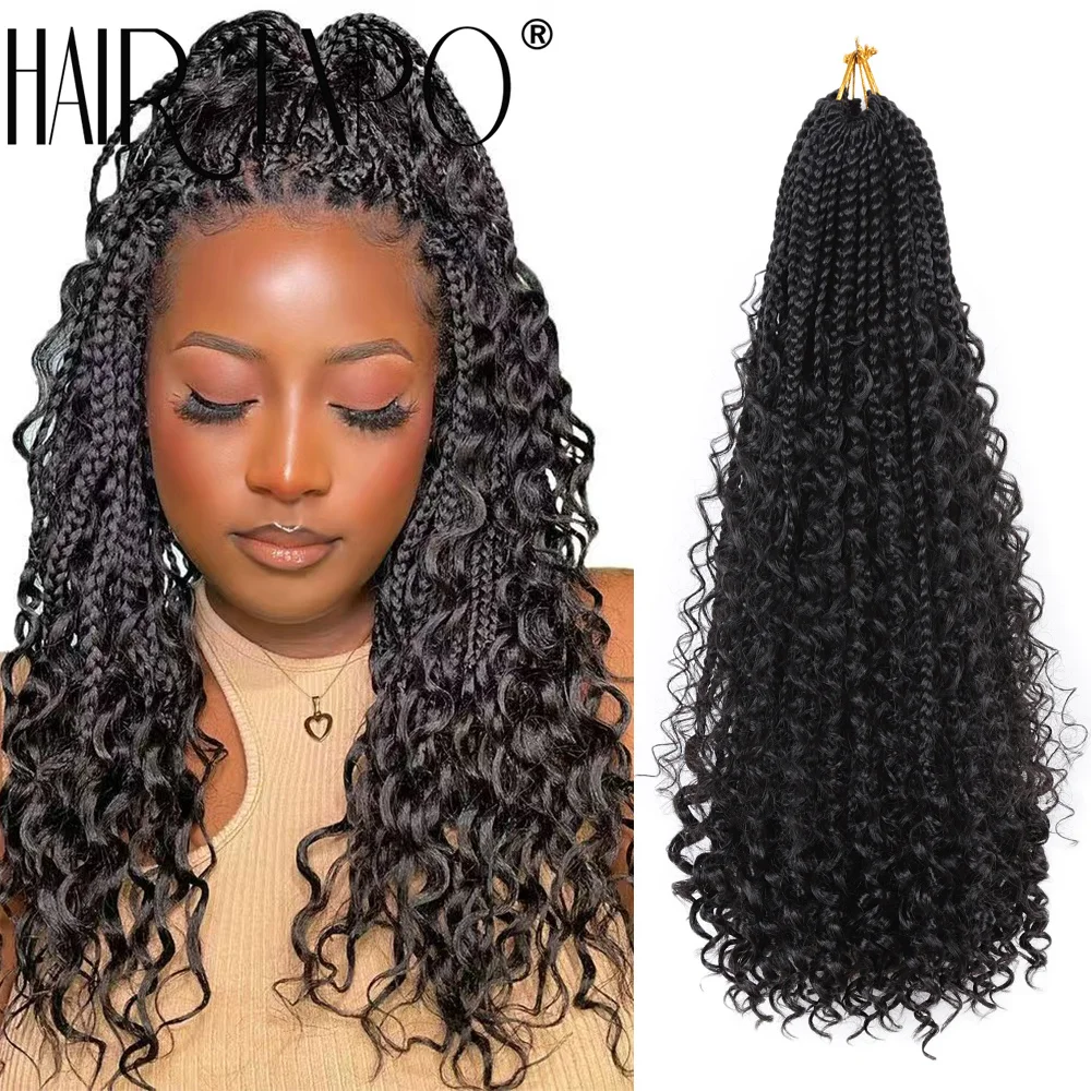 Boho Box Braids Crochet Hair Synthetic Goddess Box Braids Braiding Hair Extensions Bohomian Crochet For Black Women