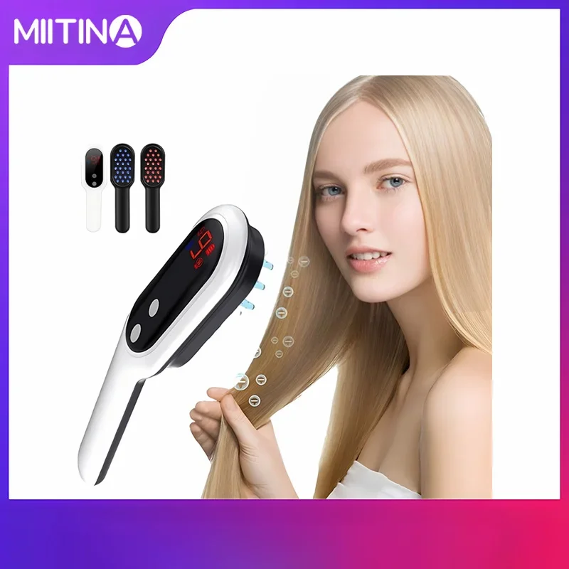 

High Quality Anti Hair Loss Massage Comb Electric Magnetic Therapy Infarred Cordless Hair Growth Comb Head Massage Scalp Brush