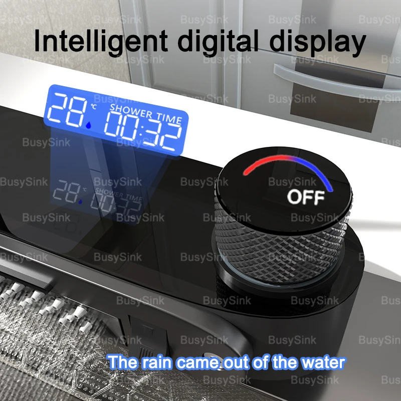 Stainless Steel Waterfall Kitchen Sink Embossed Intelligent Digital Display Washbasin Vegetable Cubic Console Single Sink