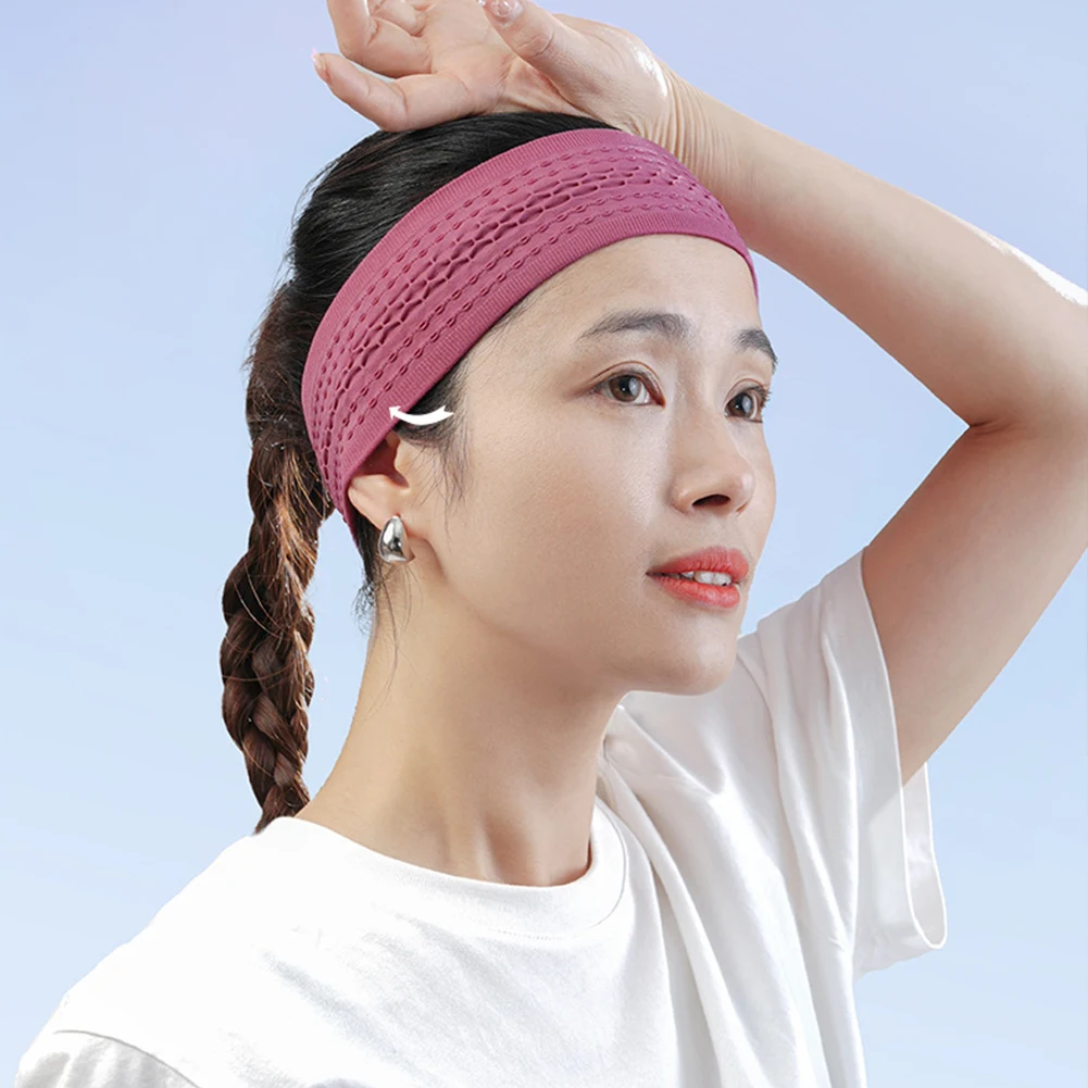 스포츠 헤드밴드 사이클링 헤어밴드 탄력 있는 수분 흡수 헤드밴드 미끄럼 방지 땀 흡수 헤드밴드 요가용 통기성 헤드밴드