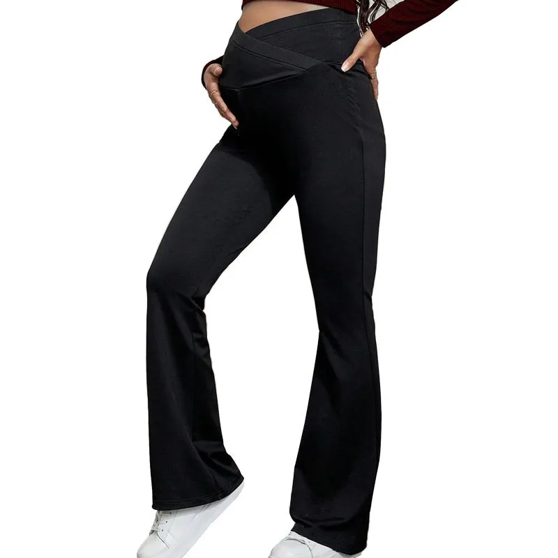 Maternity Pants Summer Maternity Ice Silk Pants Summer Maternity Wear Wide-leg Pants Thin Outer Wear Loose Pleated Pants