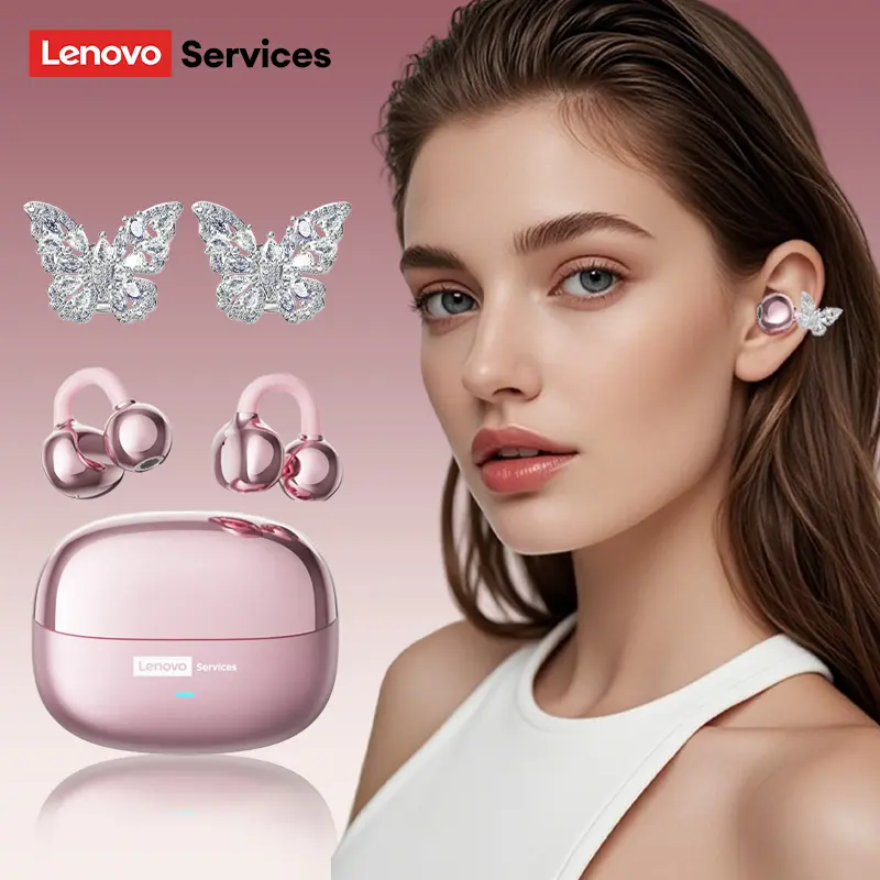 Choice Lenovo LE302 OWS Ear clip Wireless Earphones Low Latency HD Call Bluetooth Headphones HiFi Music Sport Fashion Earbuds - Image 21