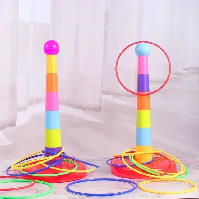 Children Outdoor Fun & Toy Sports Circle Ferrule Stacked Layers Game Parent-Child Interactive Ferrule Throwing Game Kids 6