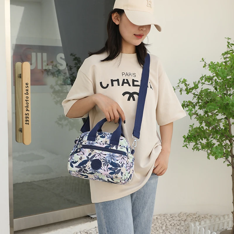 Women Handbags Fashion Floral Pattern Shoulder Bag Nylon Multi-pockets