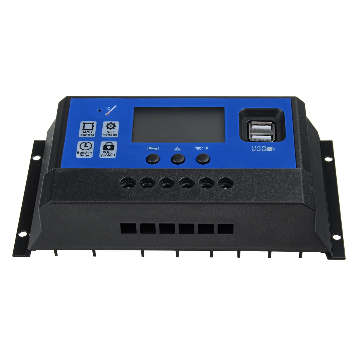 Solar Charge Controller 10/20/30/40/50/60/100A PWM LCD Display Dual USB Auto Solar Cell Panel Charger Regulator