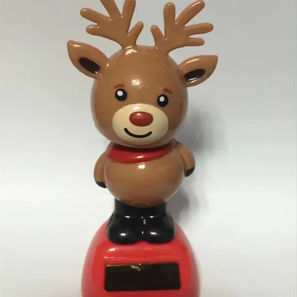 Christmas Series Swinging Solar Doll Car Ornament Funny Santa Claus Snowman Moose Solar Swinging Doll Desktop Decoration solar kimono doll ornament
