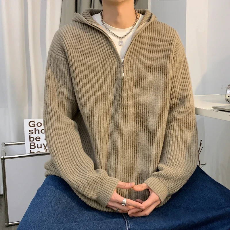 

Korean Fashion Men Sweaters Chic Luxury Pullover Tops Mens Autumn Winter Vintage Loose Long Sleeve Kintted Sweater Streetwear