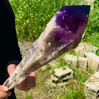 Magical Natural Uruguayan Amethyst Backbone Purple Quartz Crystal Scepter Treatment Home Demagnetization Decorative Energy Gem 2