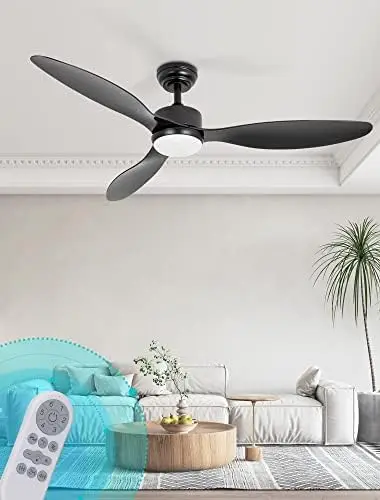 

Ceiling Fans with Lights and Remote, 52 inch Modern with Light, 3 Color Light, 6 Speed, DC Motor, for Bedroom/Outdoor/Farmhouse