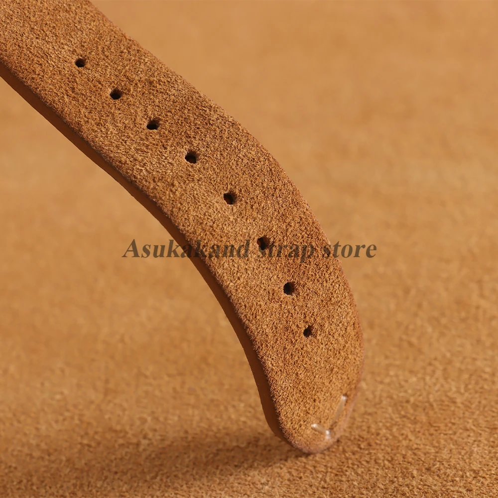 Quick Release Suede Calfskin Watch Strap with Butterfly Buckle