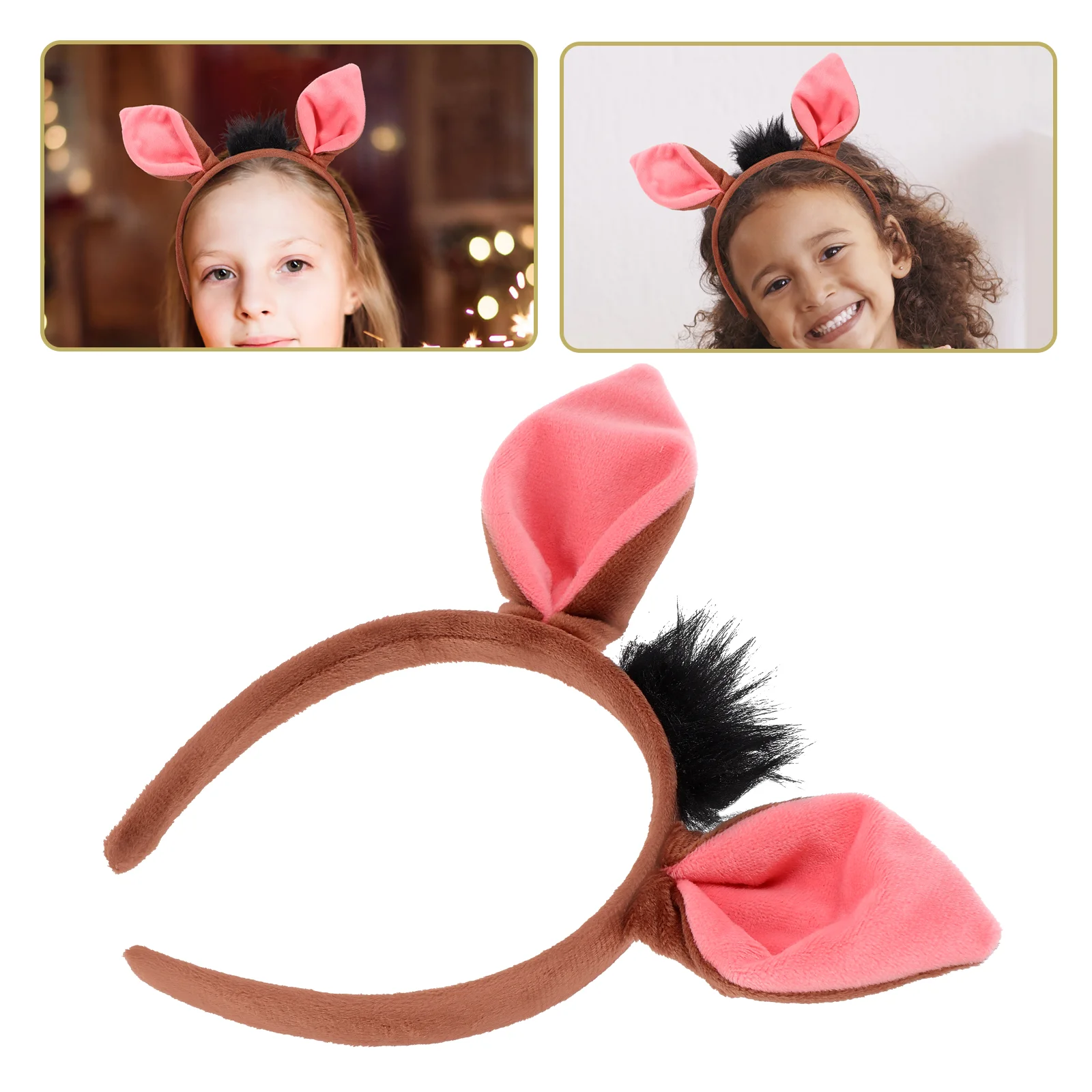 

Warthog Headband Animal Ear Pig Decorative Aldult Cute Hair Accessories Fabric Cosplay for Kids