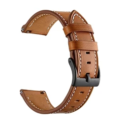 Premium 20mm Leather Smart Watch Strap - Elegant Bracelet Belt for Watch4 classic 42 46 (Leather Brown)