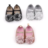Baby Shoes Soft PU Shiny Glitter Blingbling for Toddler Newbron Girls 0-9-18 Months Beautiful Flower 2024 New Fashion BHX3104 2