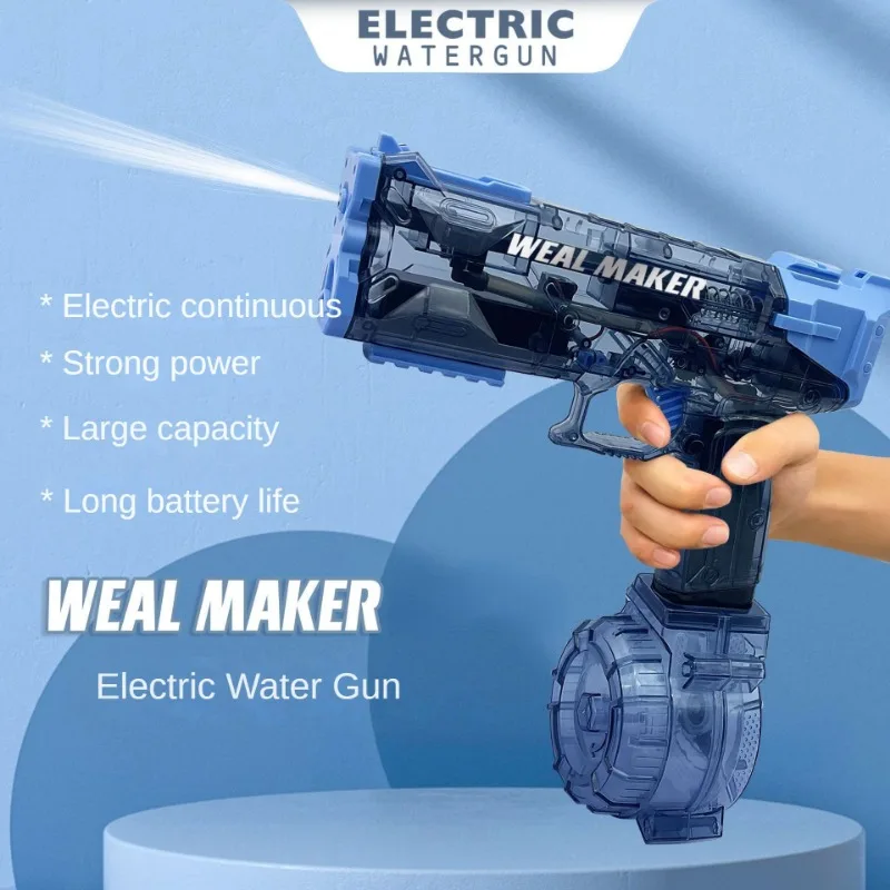 Children Continuous Firing Electric Water Gun Toys Kids Transparent Bursts High-pressure Strong Automatic Water Spray Guns Gifts 2