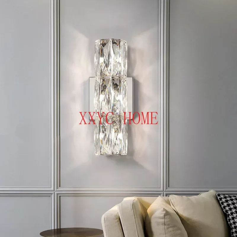 

Современная Высококачественная настенная лампа с искусственными кристаллами в скандинавском стиле, роскошная прикроватная длинная настенная лампа для гостиной, спальни, гостиницы, виллы, коридора, кронштейн
