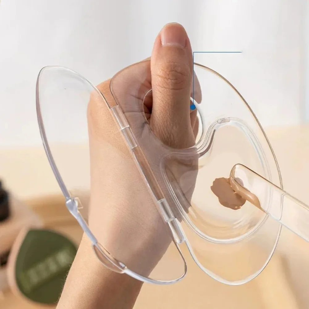 Foldable Liquid Foundation Palette Transparent Acrylic Mixing Cream Rod Set Professional Storage Test Palette