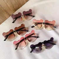 Rimless Bear Kids Sunglasses for Boys and Girls, Summer Sun Shade Netflix INS Style Accessories Photography 3