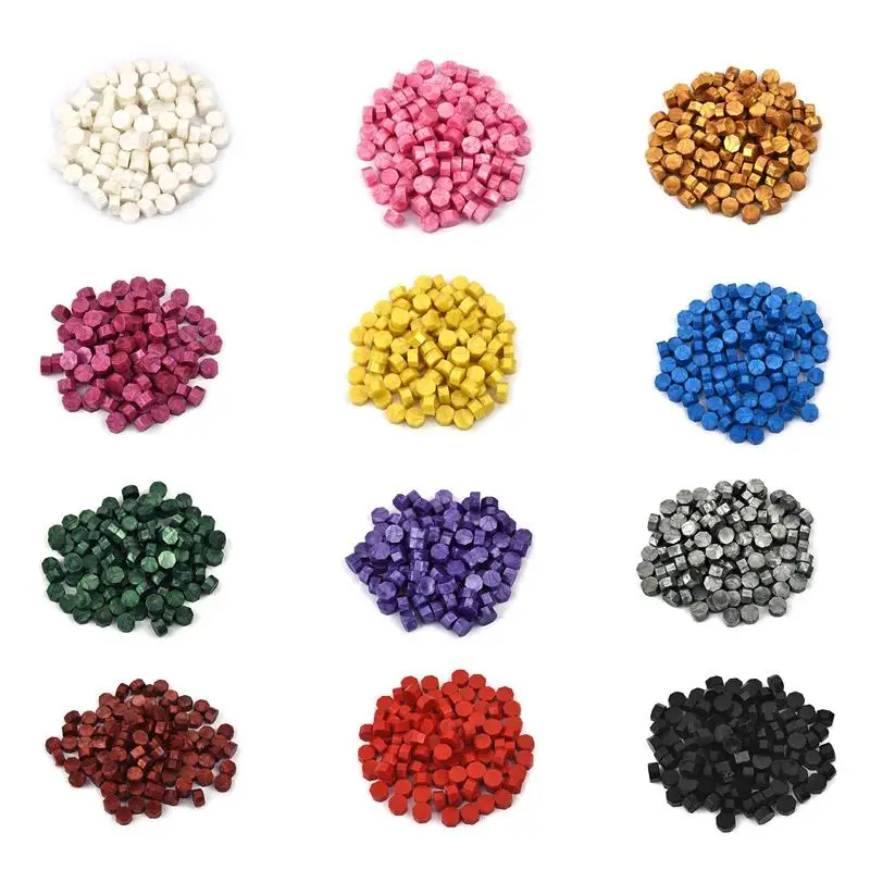 Fire Lacquer Seal Wax Particles Invitation Envelope Wedding Sealing Colorful Particles DIY Scrapbook 100 Pcs sealing wax beads,sealing wax beans,wax seal beads