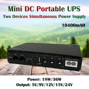 Multipurpose Mini UPS Battery Backup 5V 2A 44.4W Security Standby Power  Supply Uninterruptible Power Supply 111 x 60 x 43mm