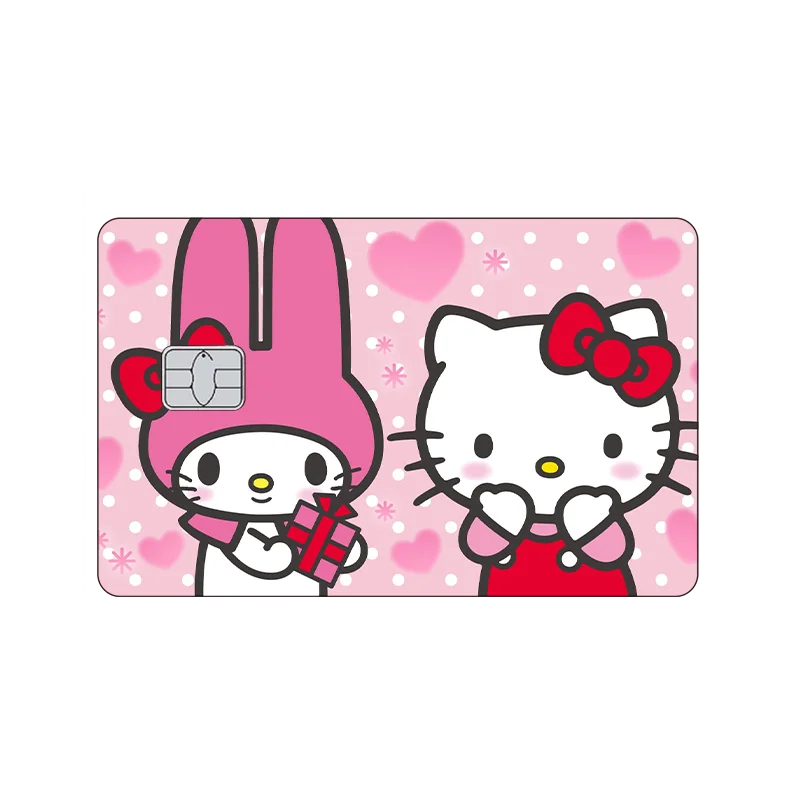 thumbnail image 1 of 41 estilos Sanrios Hello Kitty My Melody Kuromi Cinnamorollpurin Kawaii tarjeta de Pvc pegatina Anime tarjetas de crédito y débito película cubierta de piel, 1 of 5