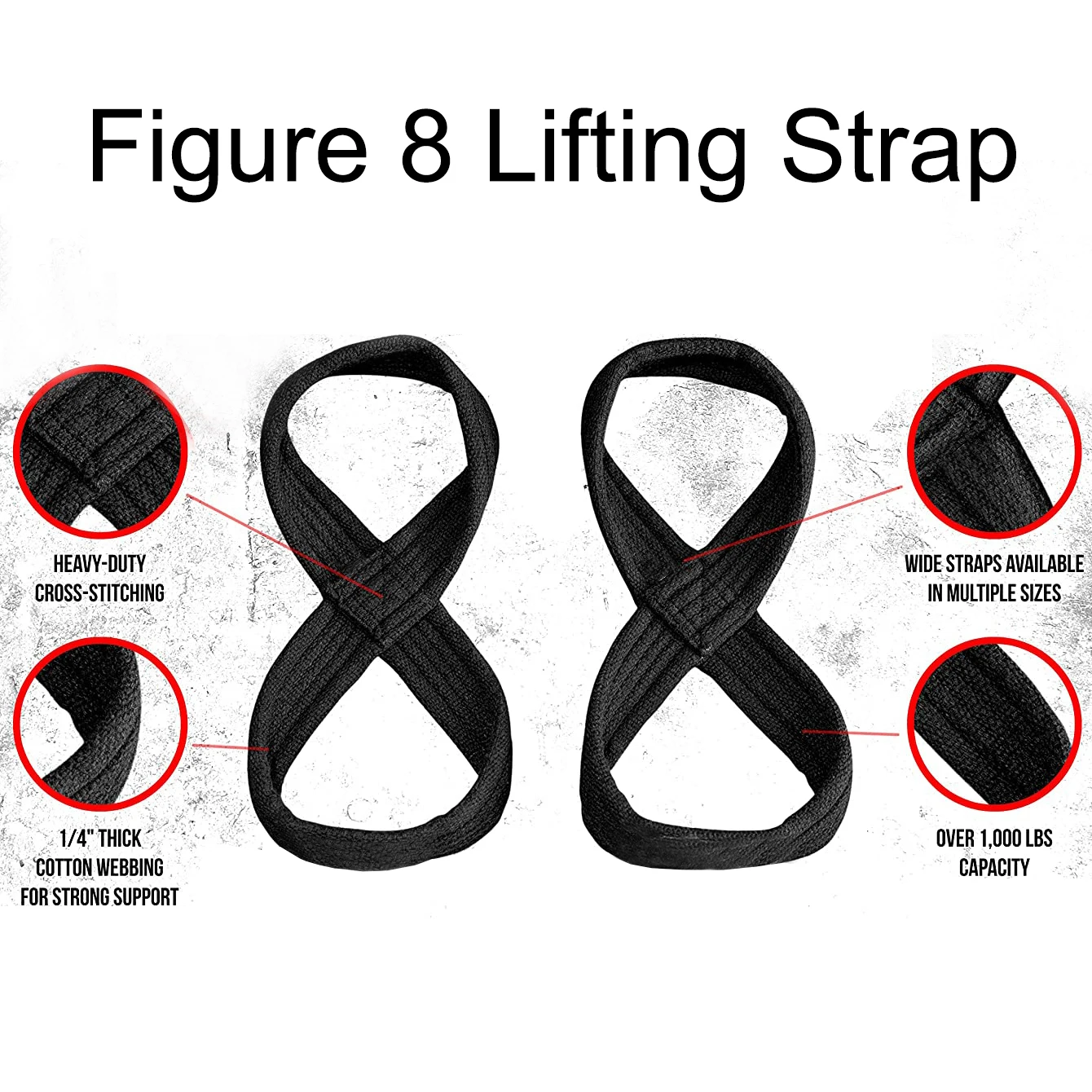 Cotton 7mm Thickened Figure 8 Weightlifting Belts Bands Anti-Slip Deadlift Powerlifting Straps Pull-ups Hand Protection 3
