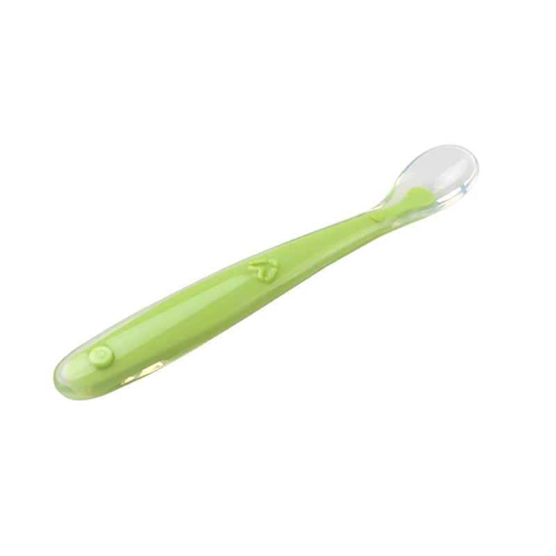 Baby Soft Silicone Spoon Candy Color Spoon Children Food Baby Feeding Dishes Safety Feeder Children Eating Training Spoon