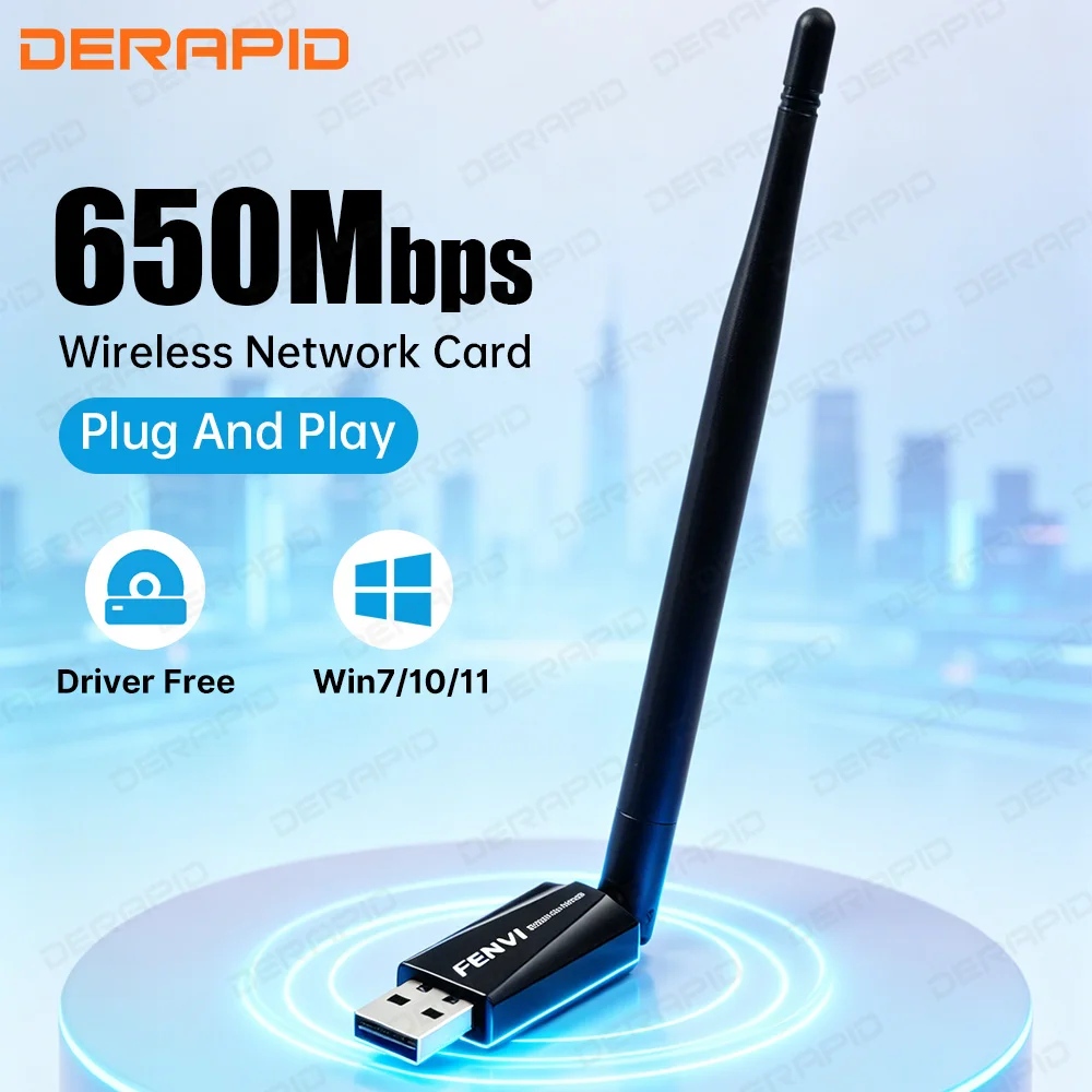 650M USB WiFi מתאם Dual Band 2.4G 5.8G High Gain Antenna RTL8811CU כרטיס רשת אלחוטי למחשב נייד Windows 10 11