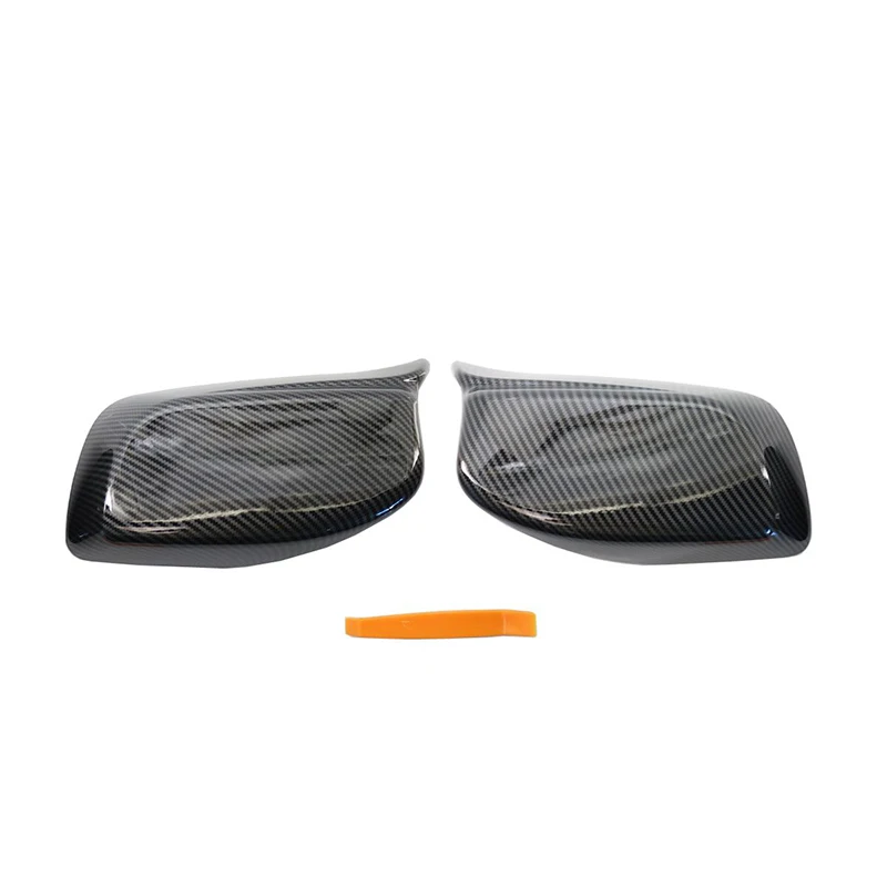 Carbon Fiber Look Black Rearview Side Mirror cover Caps for BMW 5 Series  E60 E61 E63 E64 2004-2008 520i 525i 528i 528xi 530i