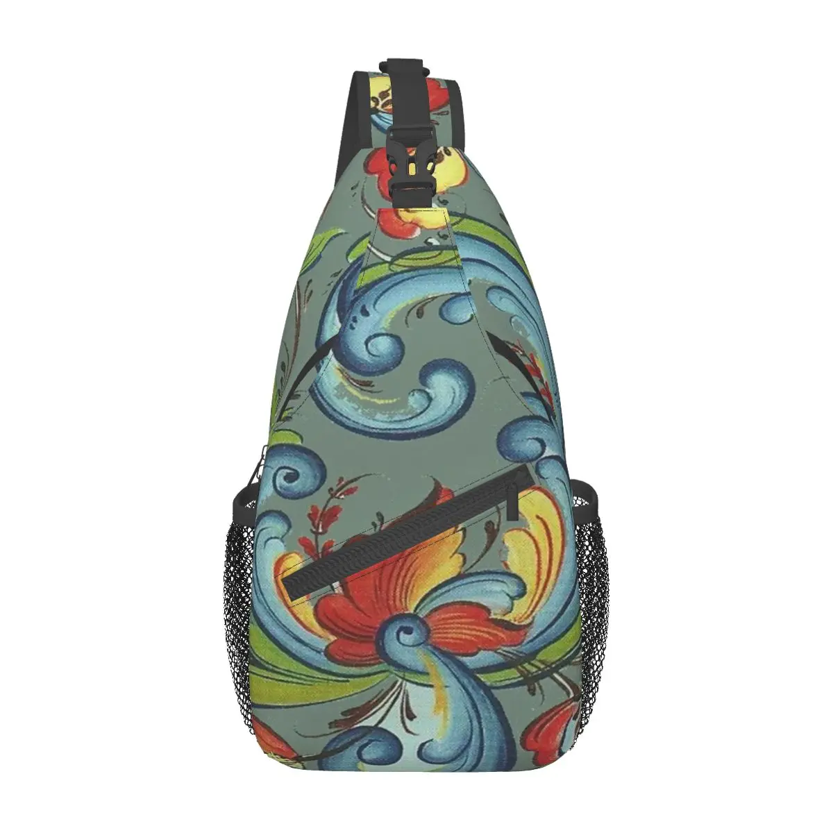 

Rosemaling Birds From The Forest Chest Bag Trendy Durable Travel Cross chest bag Multi-Style