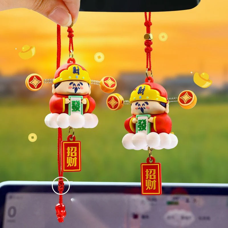 

Creative Cartoon Lucky Little God Of Fortune Keychain Car Decoration Buddha God Of Wealth Personality Figure New Year Decoration