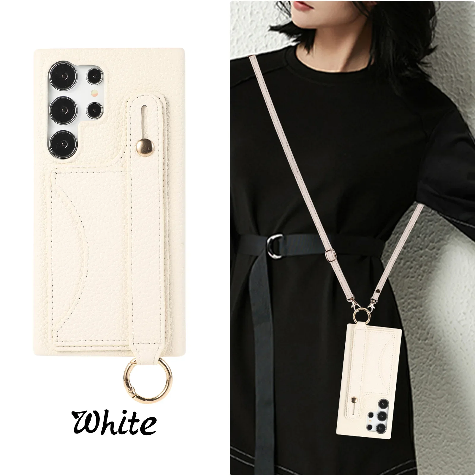 Wrist Strap Crossbody Phone Case with Card Holder