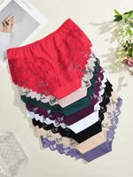 S-XXL femmes dentelle culottes Patchwork sous-vêtements sans couture Sexy luxe évider solide slips filles taille moyenne respirant Lingerie 5