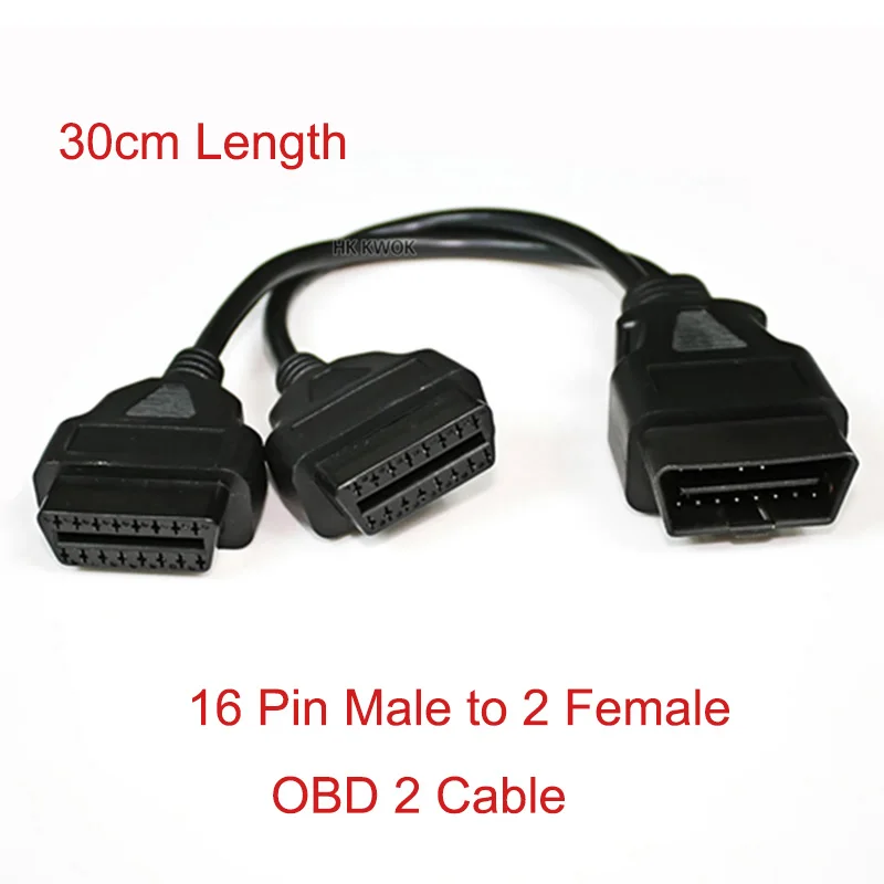 

Кабель-переходник OBD 2 диагностический, 30 см, 16 контактов