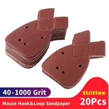 

20pcs Sanding Paper Mouse Sanding Sheets Pads 40-1000 Grit Orbital Sandpaper For Black & Decker Palm Polishing Papers